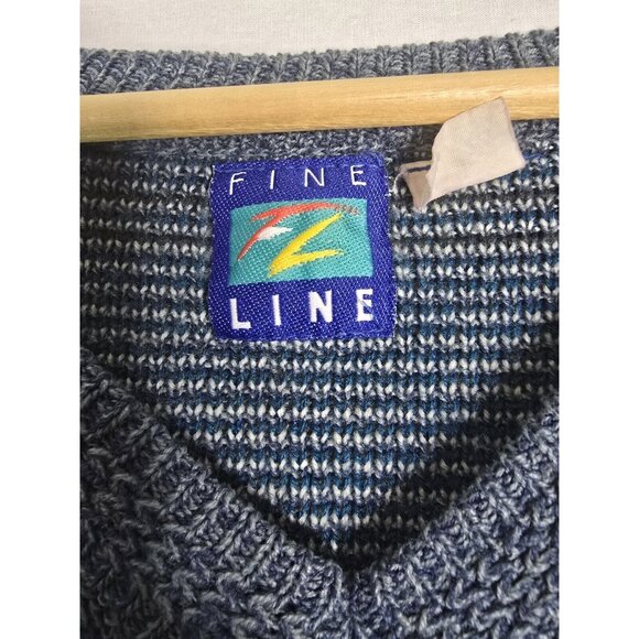 Fine Line Womens Vintage Knit Sweater 80s- Parasailing embroidery Detail- Size L - Picture 4 of 10